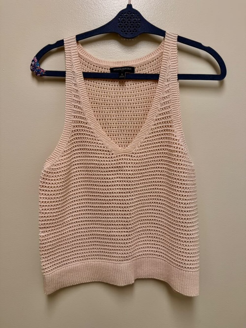 Banana Republic Nude Open Knit Sweater Tank – S